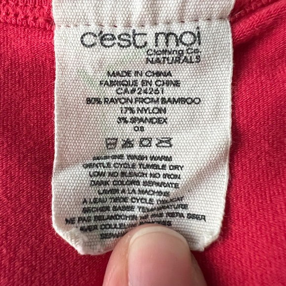 Coral Pink Faux Wrap Bodysuit by C’est Moi - Picture 3 of 9